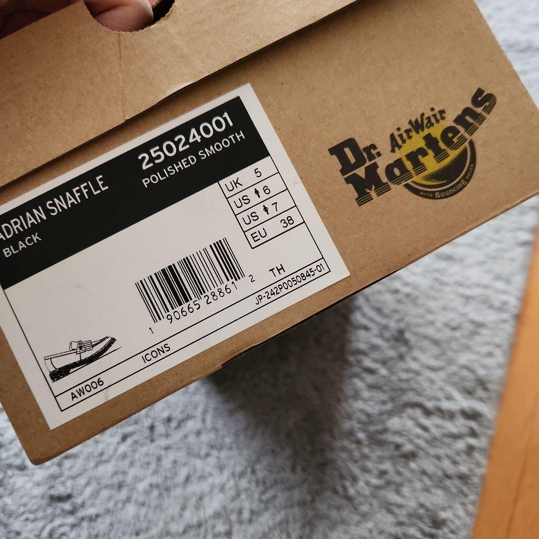 Dr.Martens　ブラックフリンジローファー ゴールドバックル　24cm