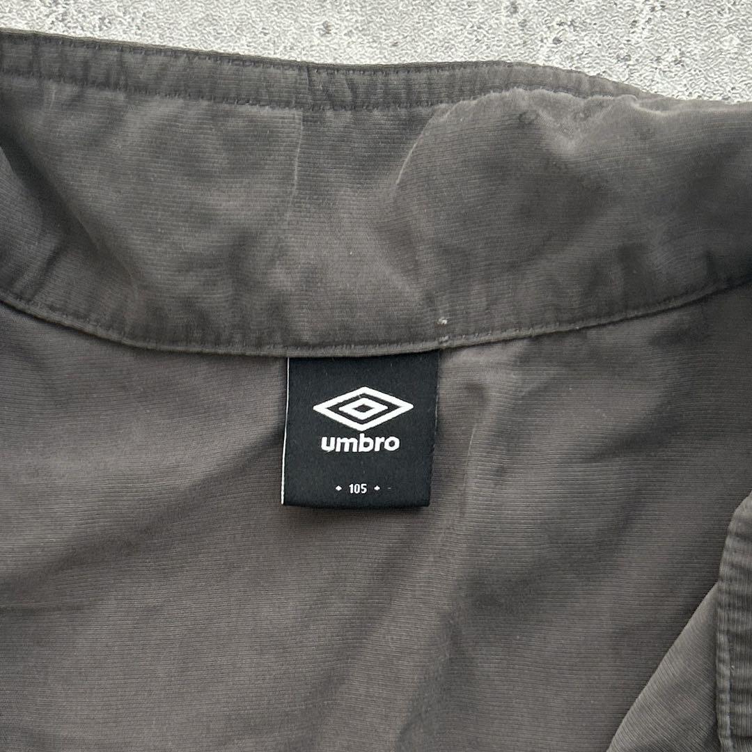 umbro アンブロ 半袖 ハーフジップ スウェード グレー XL
