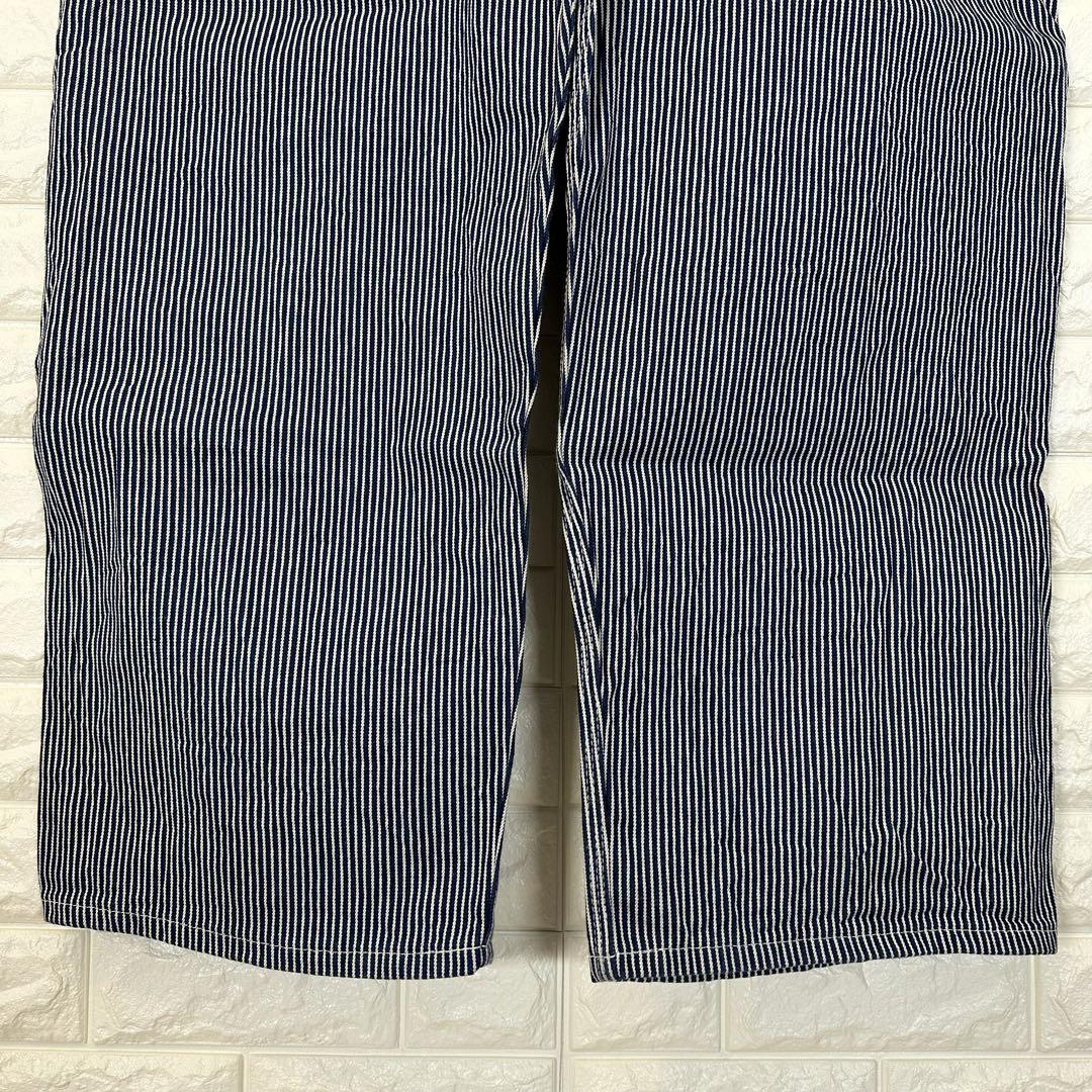 V638【Dickies】刺繍ロゴ オーバーオール【メンズ50×32】ヒッコリー