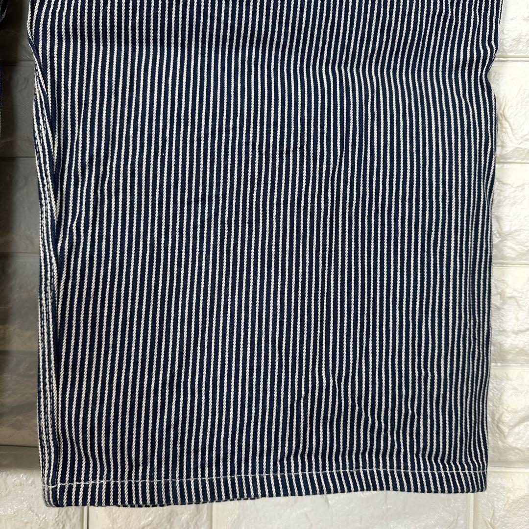 V638【Dickies】刺繍ロゴ オーバーオール【メンズ50×32】ヒッコリー