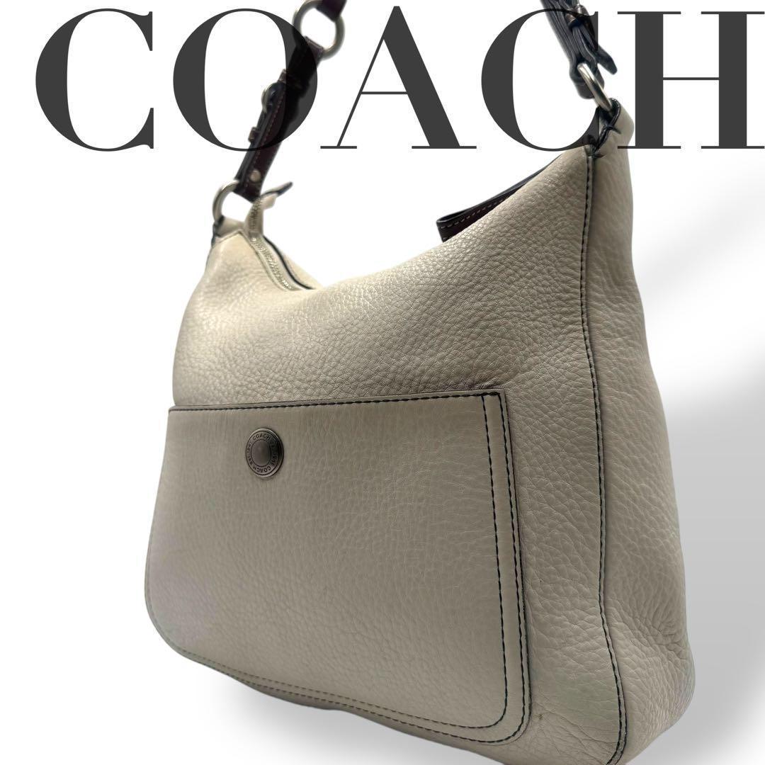 A4収納可能✨ COACH ワンショルダー　ショルダーバッグ ペブルドレザー