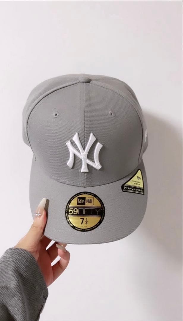 物 PC 59FIFTY ニューエラキャップ グレー×スノーホワイトNEW ERA