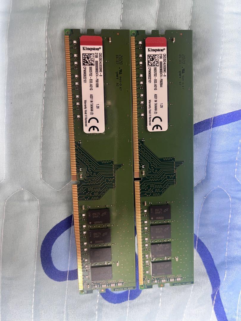 2枚セットKingston 8GB×2 DDR4-26661デスクトップ用メモリ