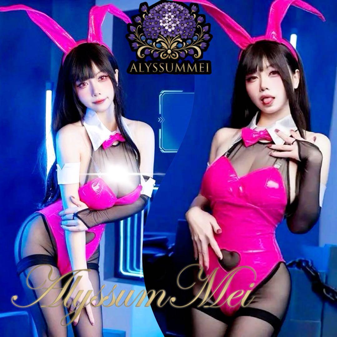 セクシーエナメルバニーガールコスプレ衣装レオタードボディスーツハロウィン仮装大人