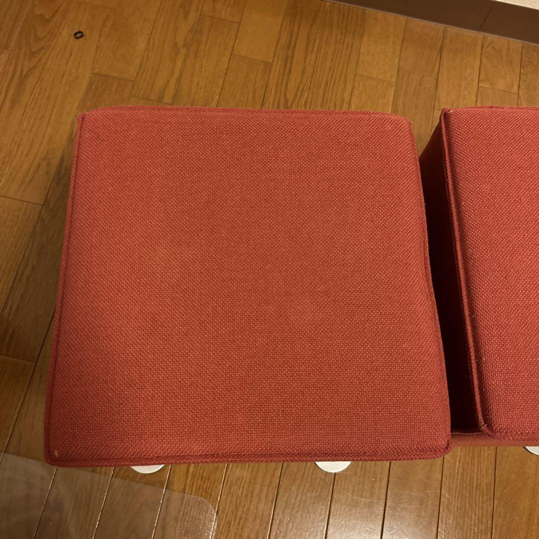 UCHIDA 内田洋行　SQスツール　2脚セット　レッド　キューブ　モダン
