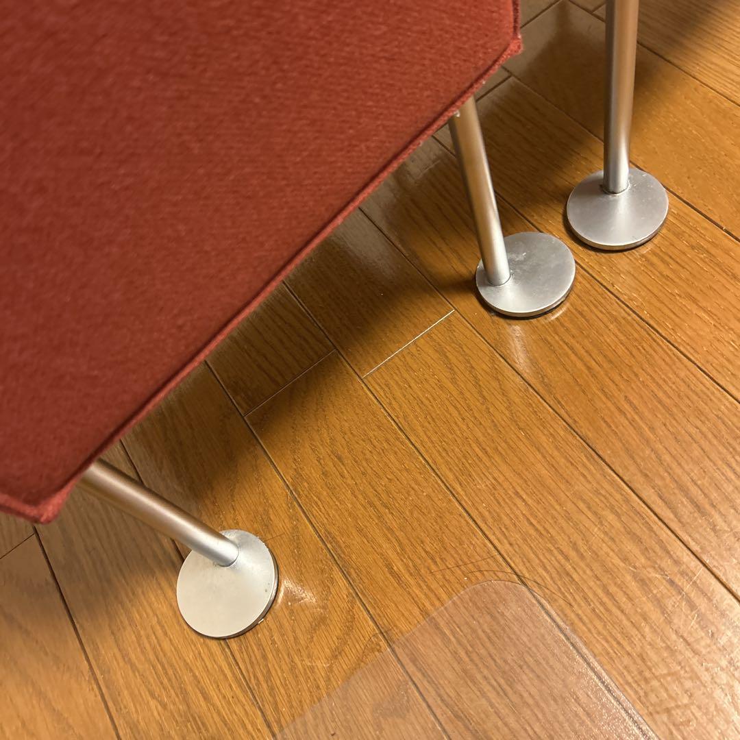 UCHIDA 内田洋行　SQスツール　2脚セット　レッド　キューブ　モダン