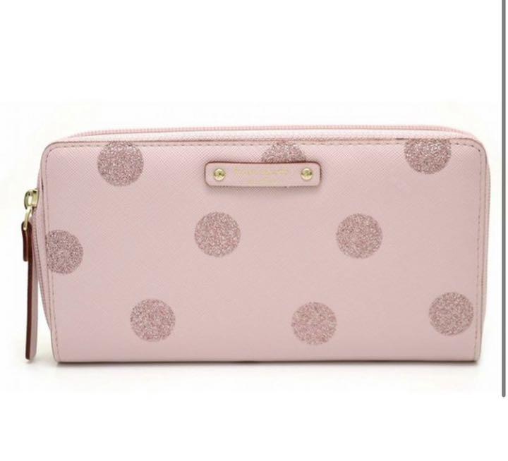 katespade ケイトスペード 長財布 ピンク ドット柄