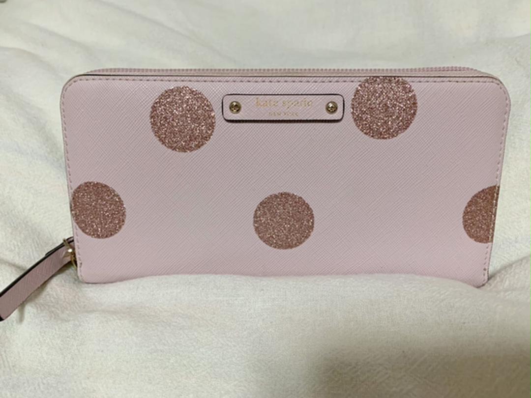 katespade ケイトスペード 長財布 ピンク ドット柄
