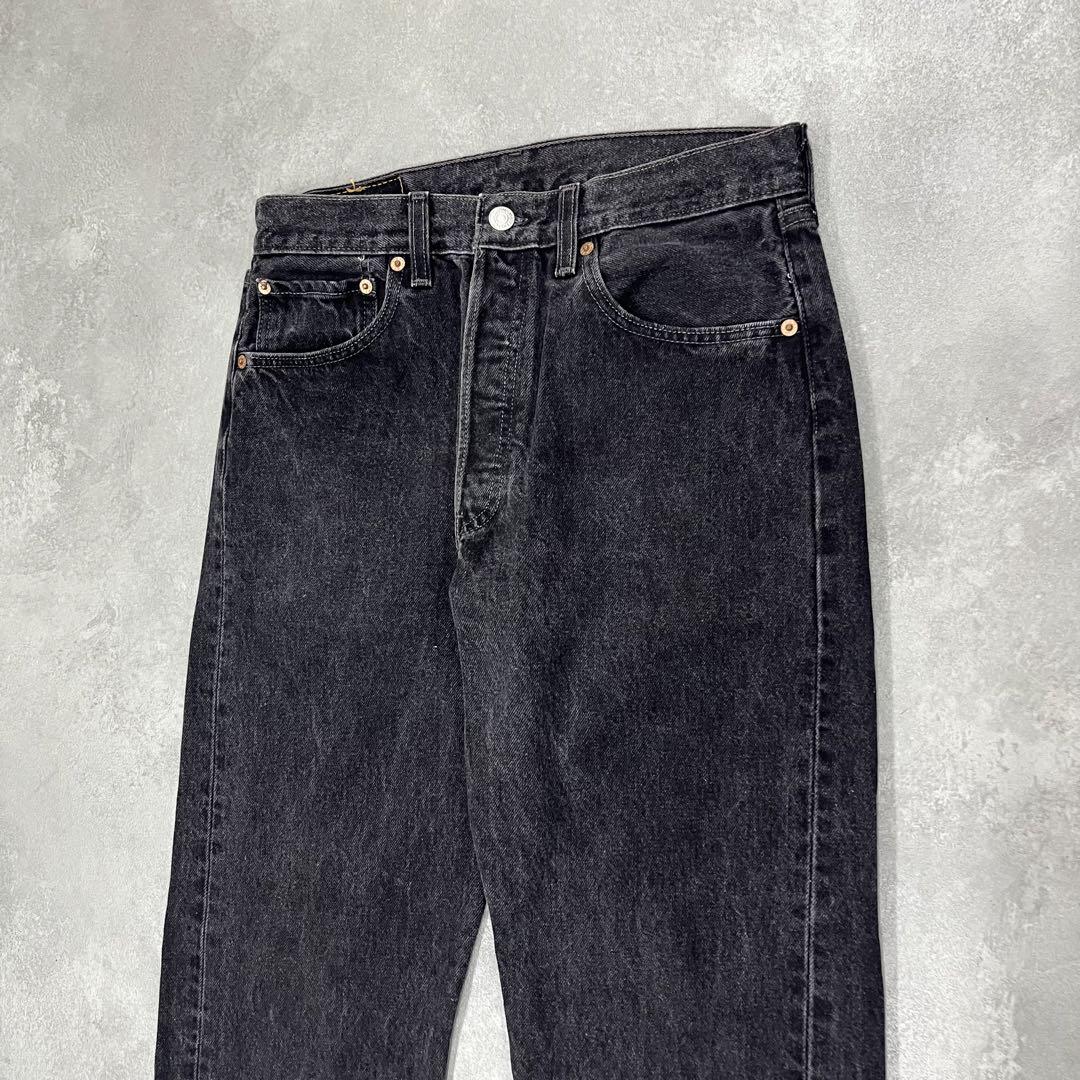 90s Levi's 501 USA製ブラックデニム 後染め W31