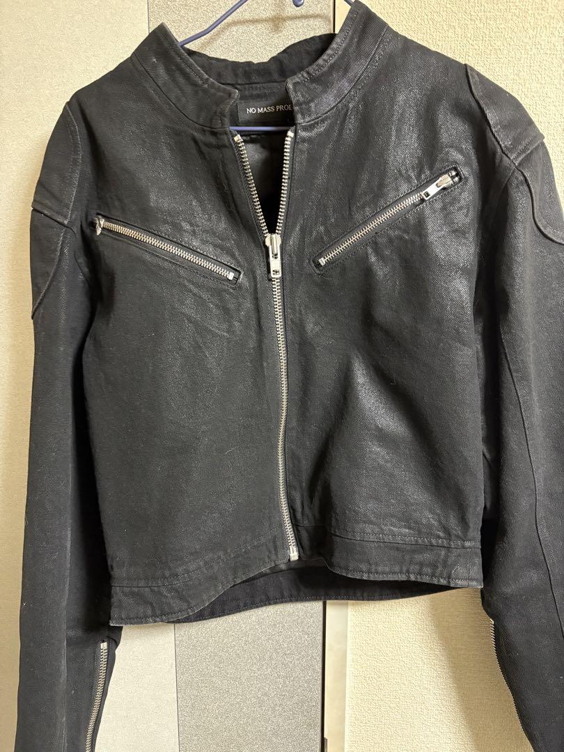 ジャケット・アウター No mass prod cropped moto denim jacket