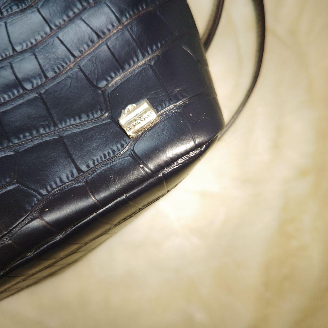 オシャレ☆人気☆LA BAGAGERIE】黒 型押し 2wayショルダーバッグ