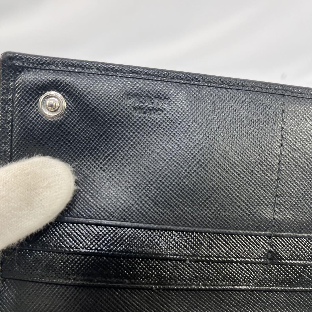美品✨ PRADA 長財布 三角ロゴ　サファイアーノレザー