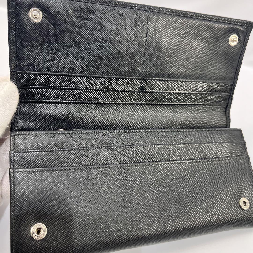 美品✨ PRADA 長財布 三角ロゴ　サファイアーノレザー