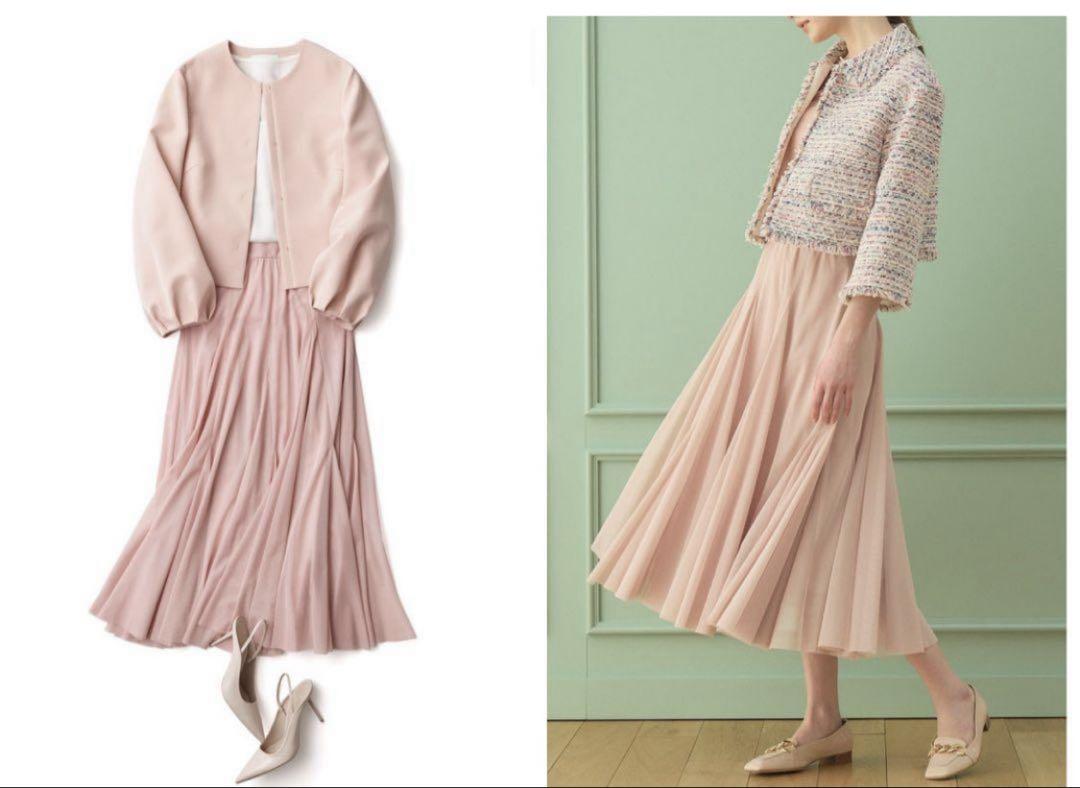 美品✨アナイ 定価3.9万 シャイニーチュールマチフレアスカート