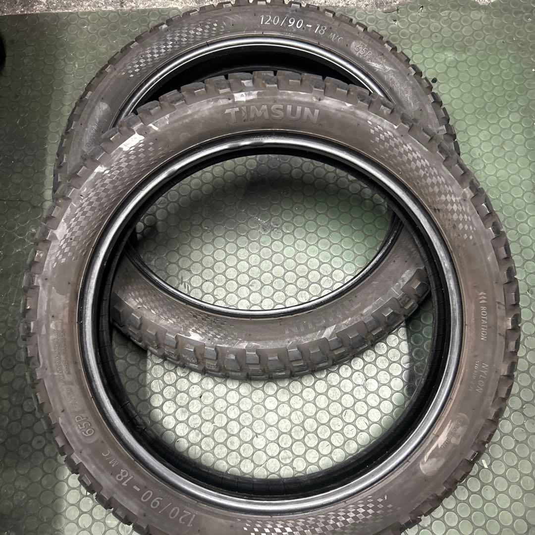 中古品2本セット TIMSUN TS818 FR兼用タイヤ 120/90-18 - メルカリ