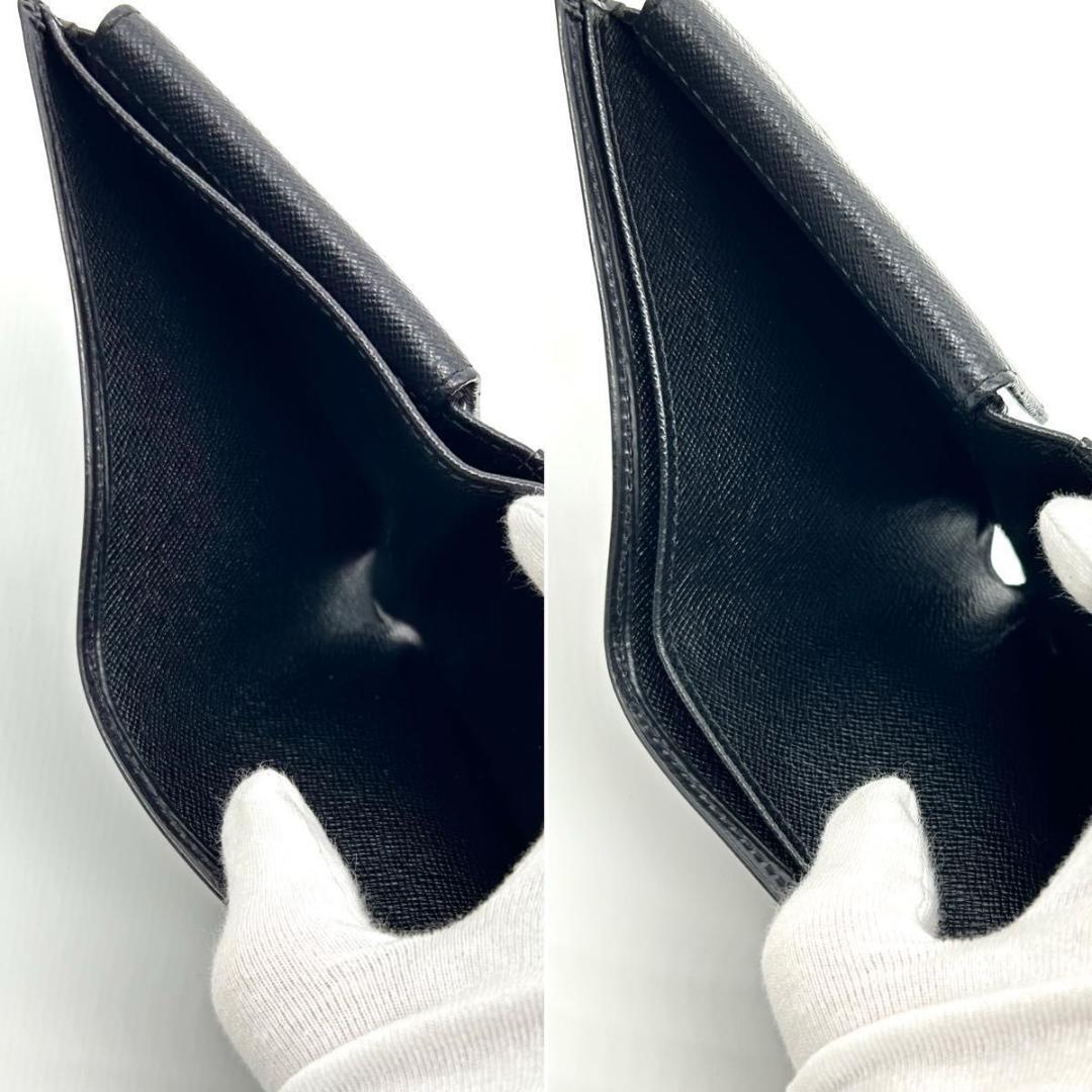 極美品★ルイヴィトン エピ ポルトフォイユマルコ 二つ折り財布 黒 男女兼用