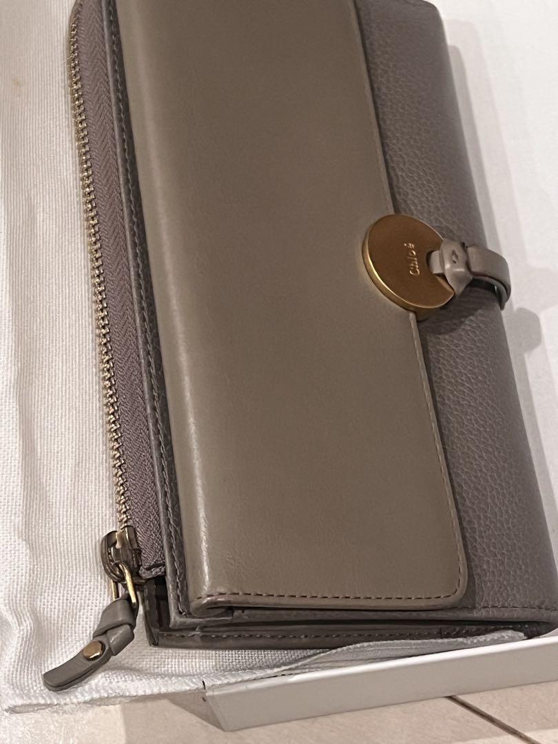 Chloé クロエ　インディ　INDY レザー 長財布 MOTTY GREY