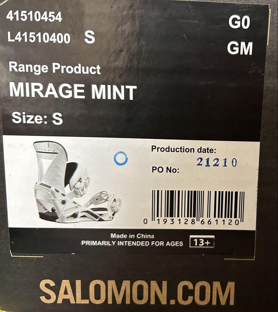 SALOMON MIRAGE MINT Sサイズ　スノーボード ビンディング