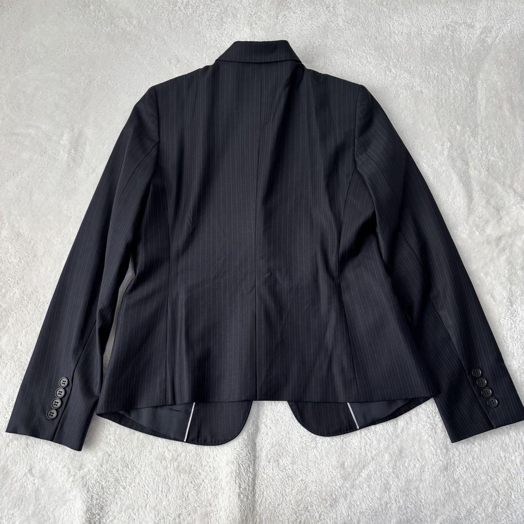 ✨極美品✨23区 パンツスーツ　セットアップ　ネイビー　ストライプ　Mサイズ　紺