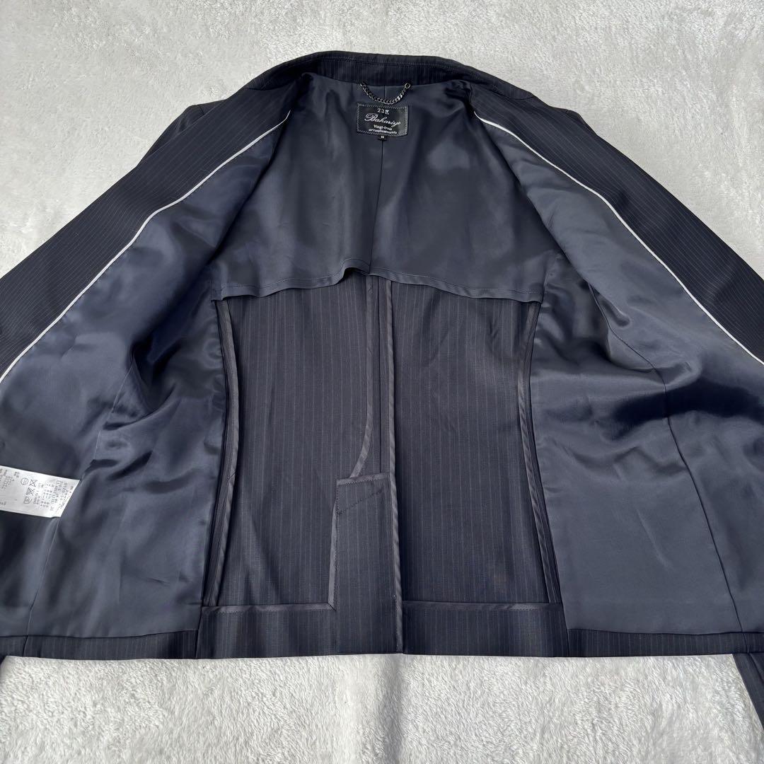 ✨極美品✨23区 パンツスーツ　セットアップ　ネイビー　ストライプ　Mサイズ　紺
