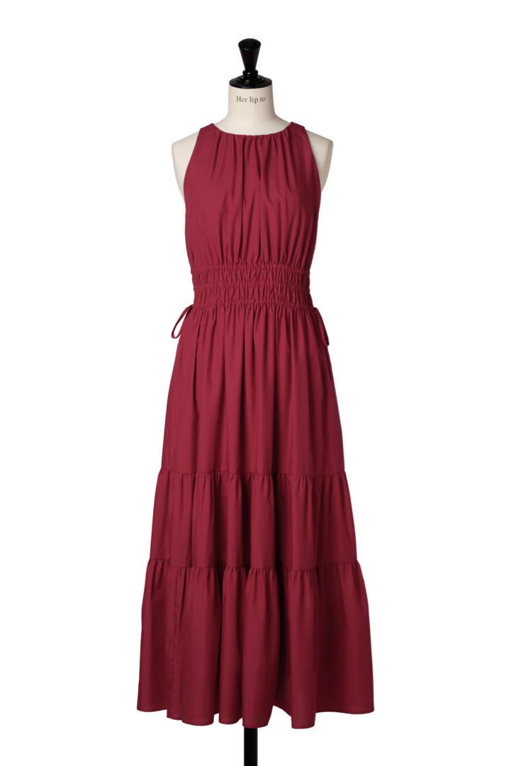 ワンピース Riviera Bow Tiered Long Dress herlipto