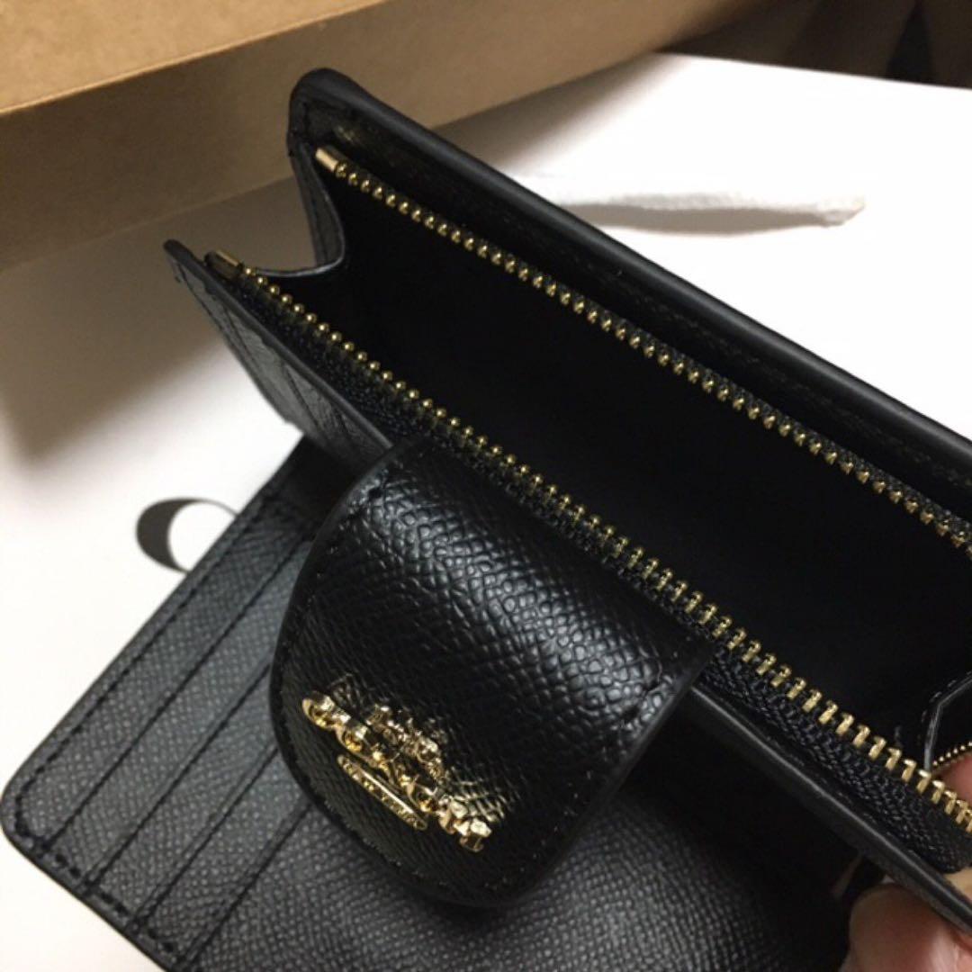 限定セール❗️コーチ 財布 クロスグレインレザー二つ折☆ギフトにも