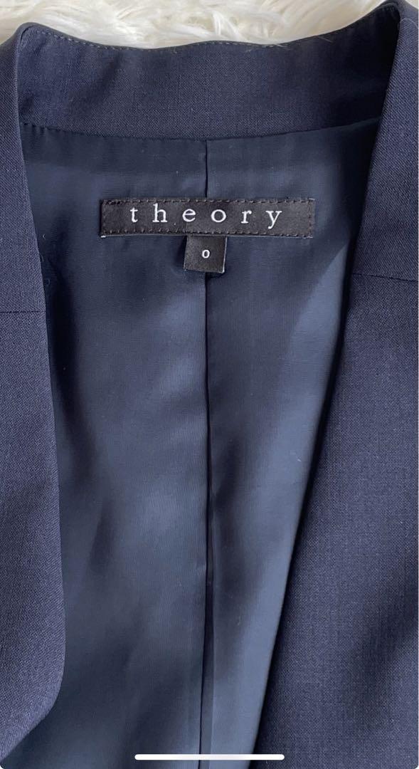 美品　セオリーTAILOR パンツスーツ　セットアップ　ジャケット　ノーカラー