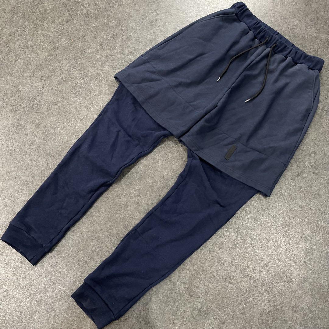 日本製 FULL-BX フルビーケー スウェットパンツ ネイビー 紺 L