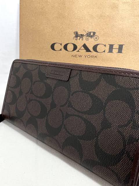 好評超激得 COACH メンズ ブラウン シグネチャー 長財布 新品未使用 RD8a5-m13793293141 得価超特価
