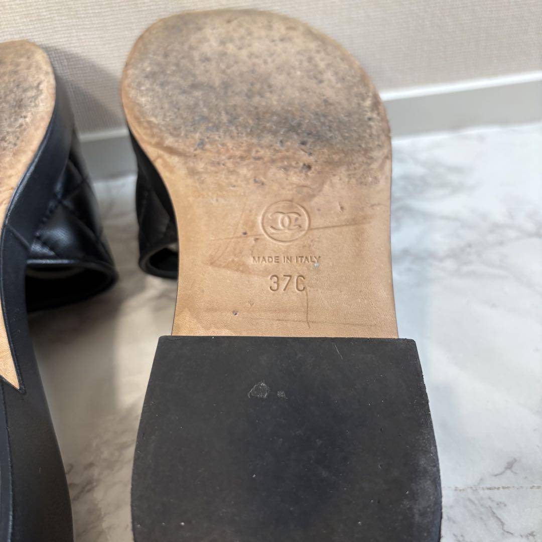 美品　CHANEL シャネル　マトラッセ　ココマーク　サンダル　スリッパ　37