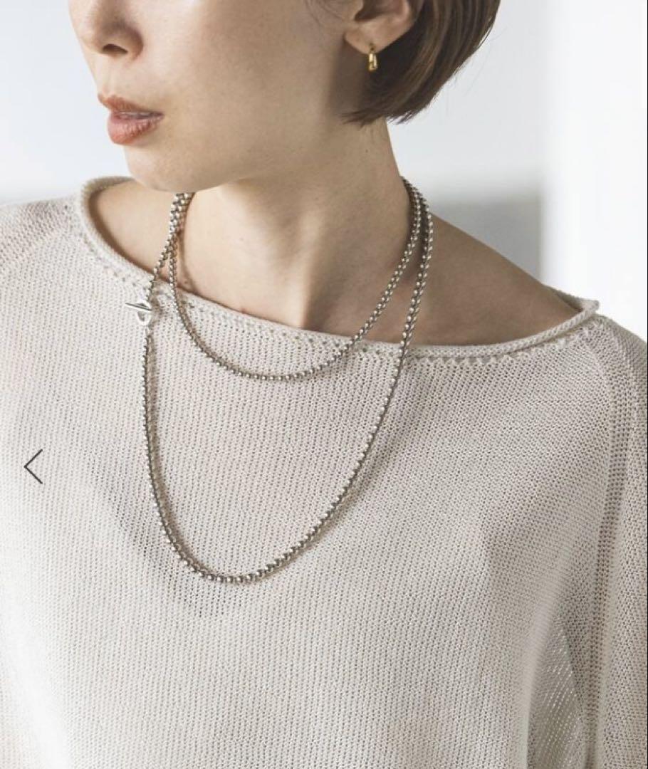完売品！未使用NOBLEノーブルシルバー メタルビーズロングネックレス