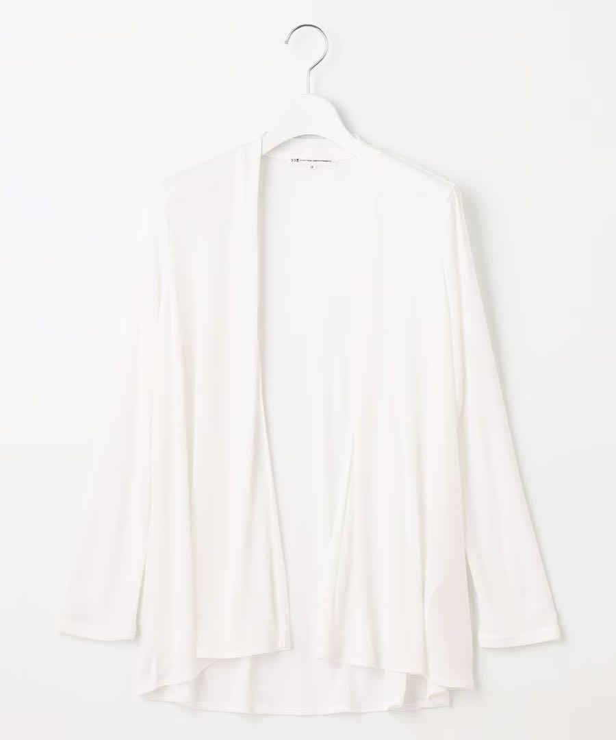 定価11000円！新品　23区⭐︎UVケア/接触冷感　ショートカーディガン　白