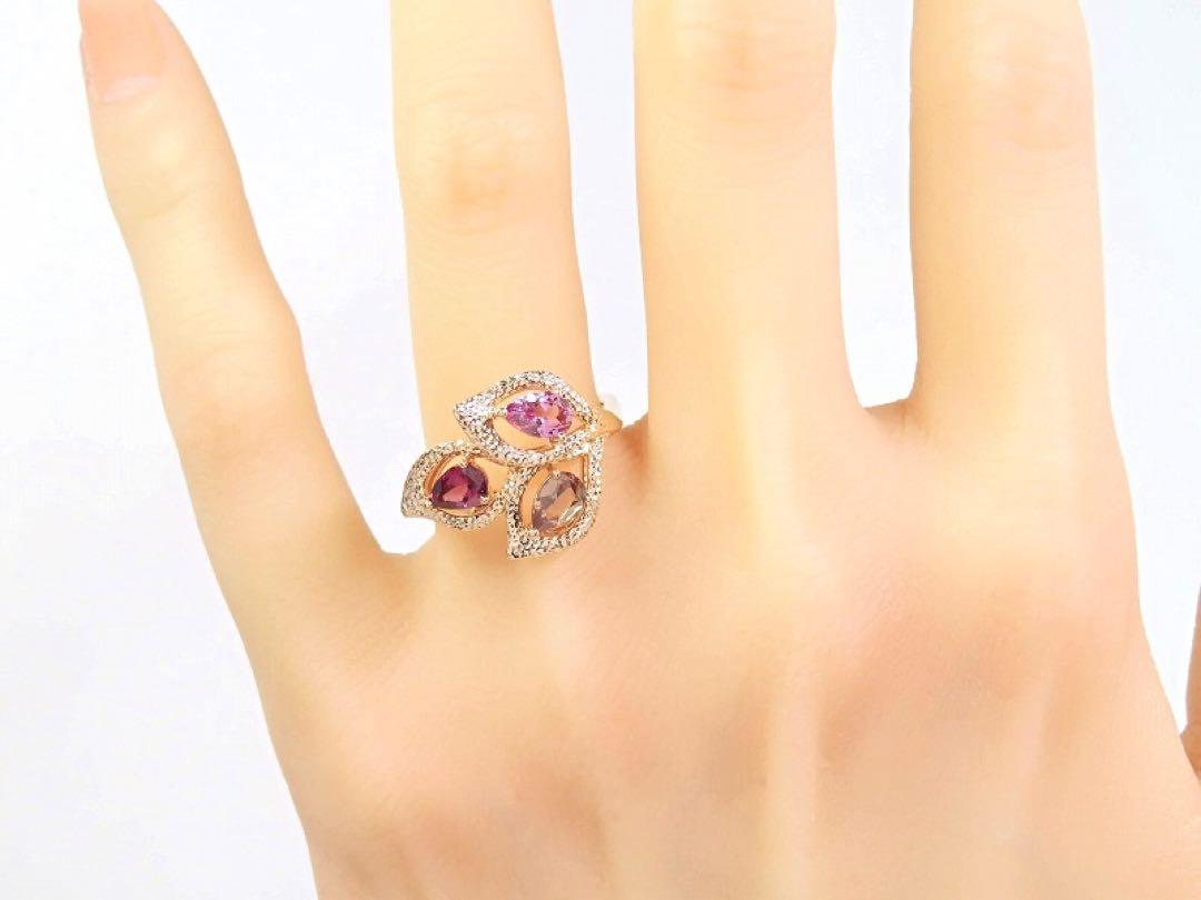 TASAKI タサキ SG750 ガーネット リーフ リング サクラゴールド