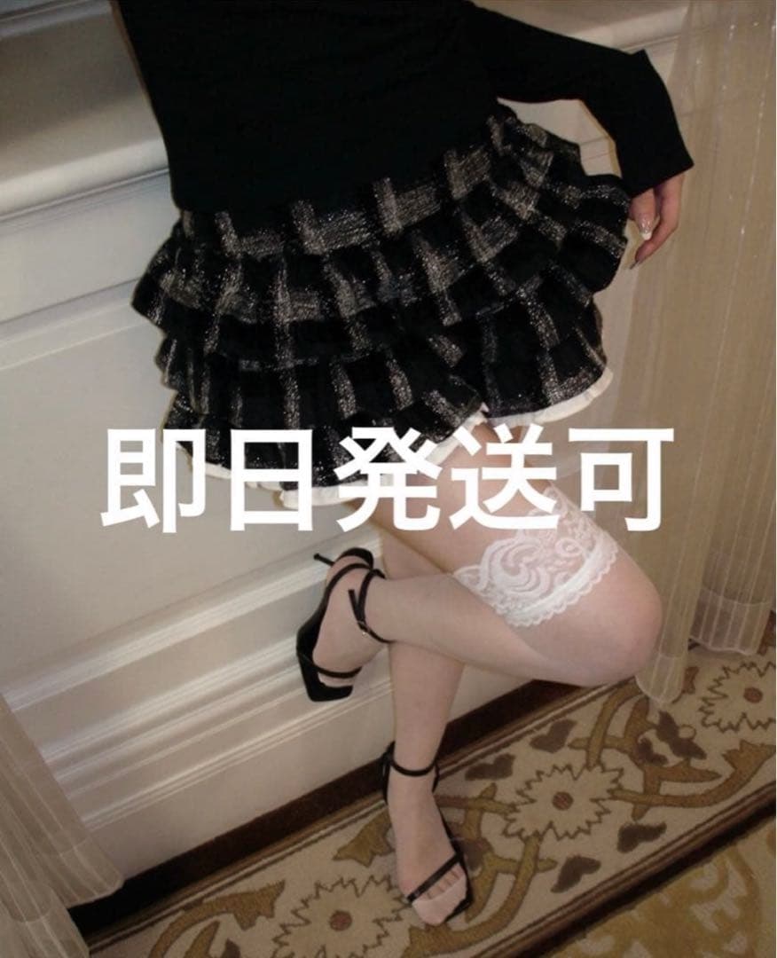 andwang Charm frill culotte mini skirtM