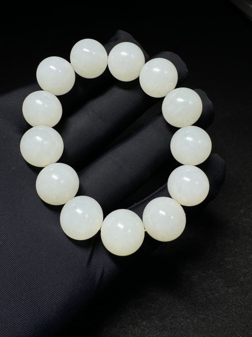 和田玉数珠　ブレスレット 腕輪 天然石 念珠 本玉 天然石 老玉 旧家蔵出し