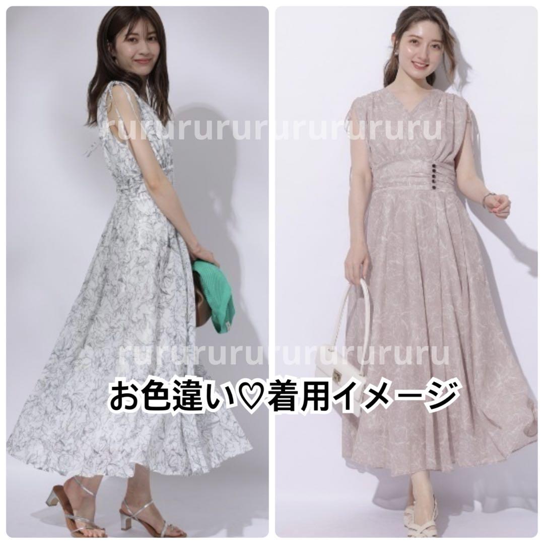 希少完売★新品★アプワイザーリッシェ　ラインフラワープリントワンピース