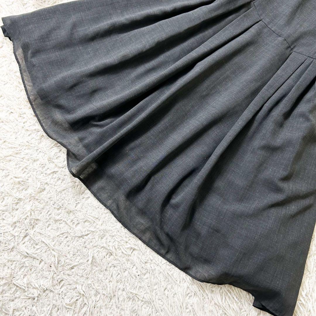 元9万✨新品 デイジーリン ロングワンピース 白襟 フレア Aライン 濃灰 42 元9万✨新品 デイジーリン ロングワンピース 白襟 フレア Aライン 濃灰 42