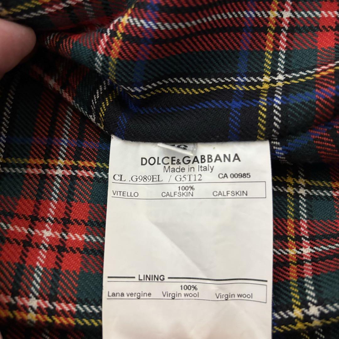 【人気】Dolce & Gabbana レザージャケット ブラウン