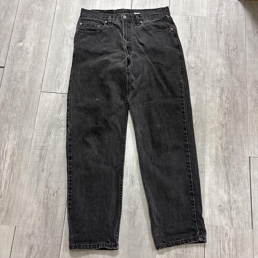 LEVI 550 ブラックデニム W34 L32 ペイント有り