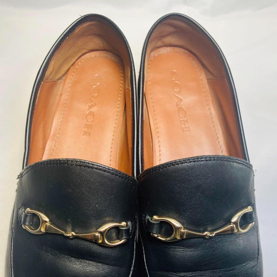 未使用に近い】COACH コーチ ビットローファー ブラック