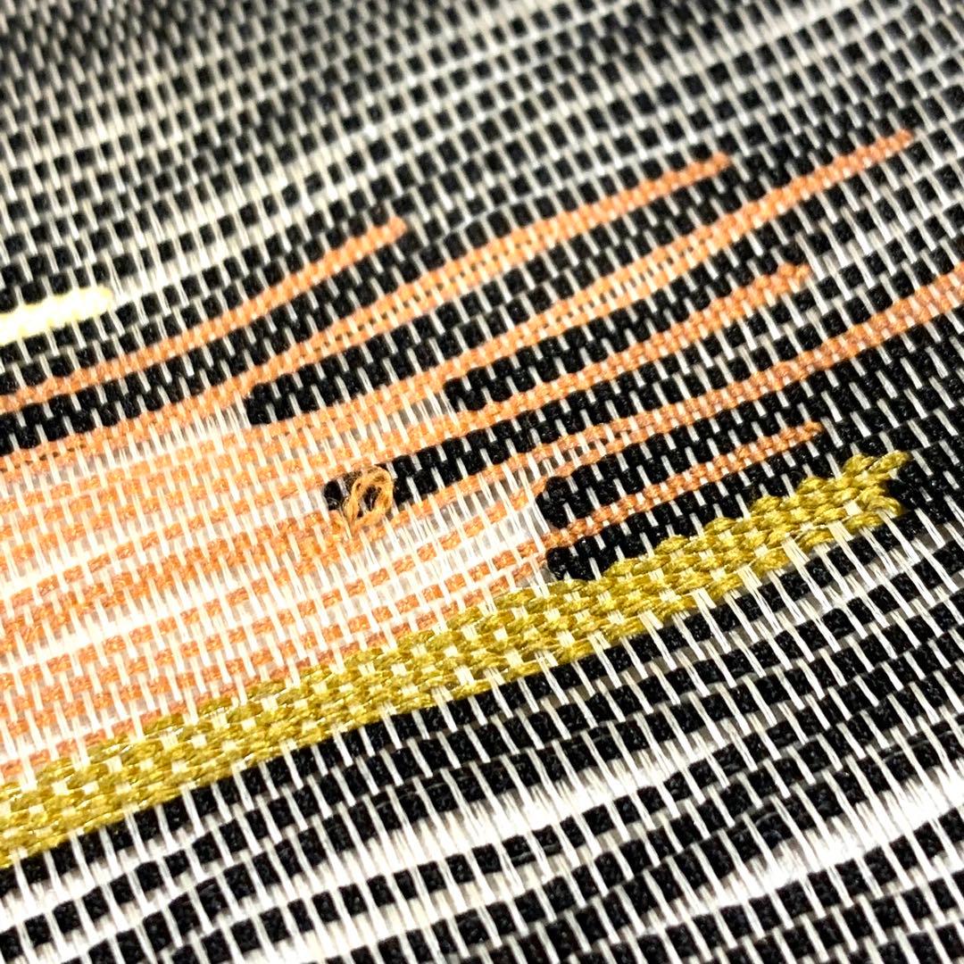 最適な価格 着物帯 袋帯 リバーシブル 抽象模様 正絹 金銀糸 0204