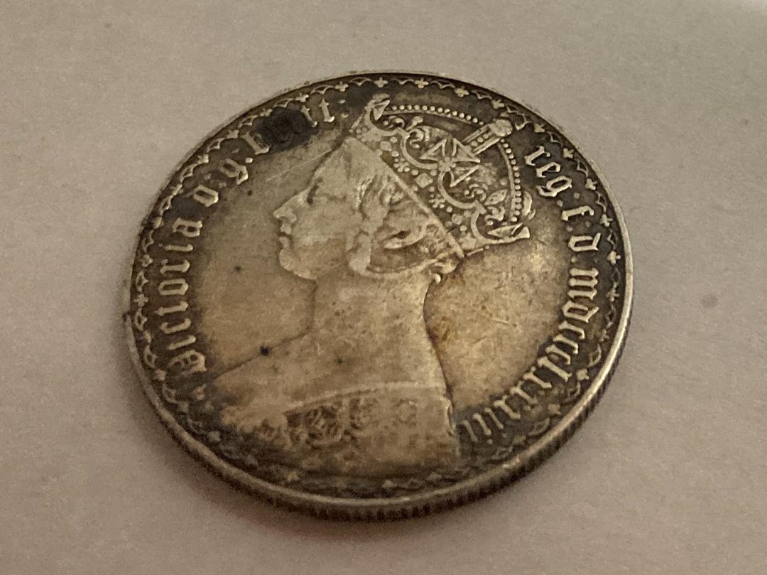 イギリス1873 ゴチック フローリン ヴィクトリア女王 銀貨