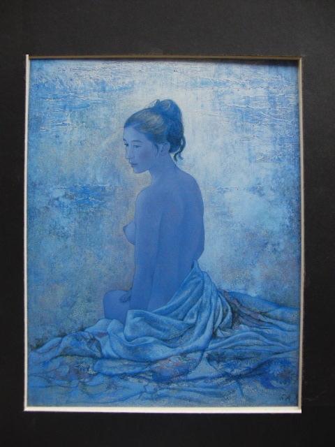 高田明義、【いつかの風】、希少な画集画、新品高級額 額装付、状態良好 高田明義、【いつかの風】、希少な額装用画集より、新品額装付