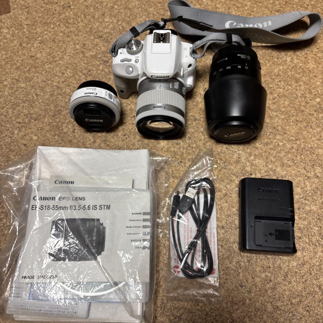 Canon EOS Kiss X7 ホワイト レンズ、ケース付き