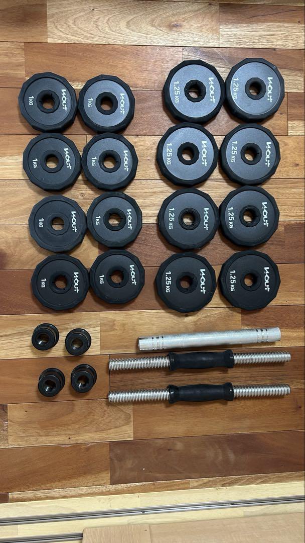 Wout ダンベル バーベル スチール製 18kg