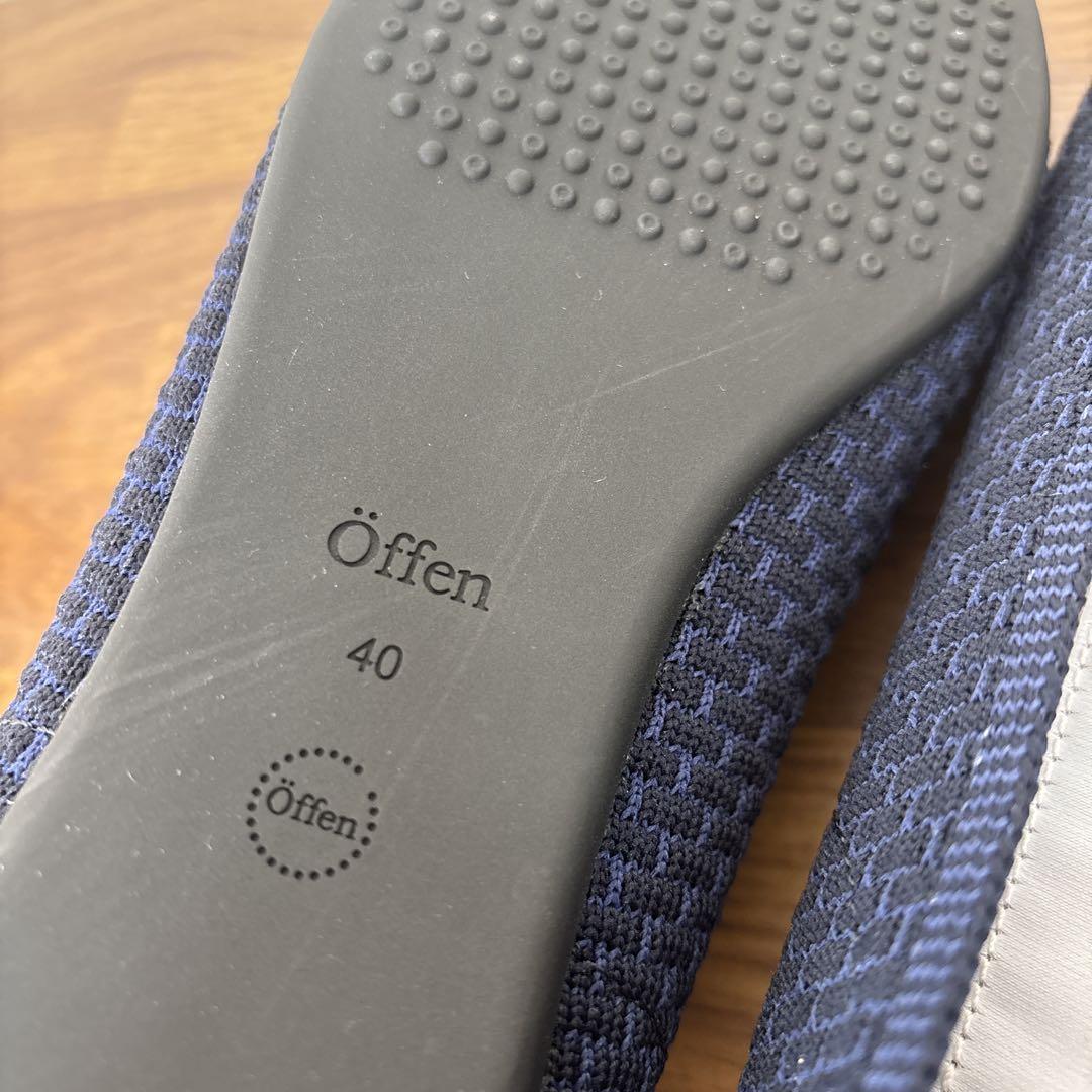 offen オッフェン  フラットシューズ Vカット ネイビー 40