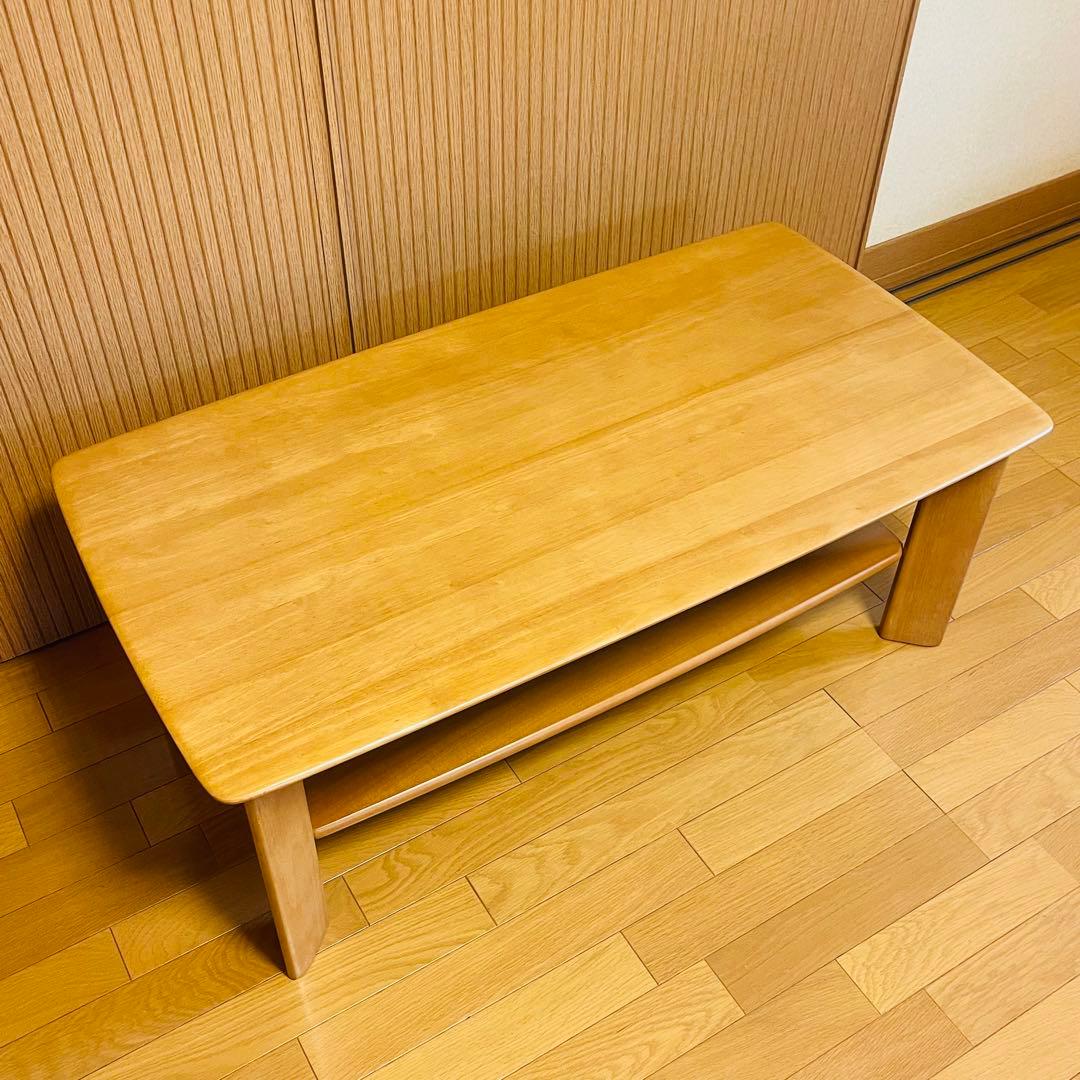 【良品】カリモク 天然木 リビングテーブル ローテーブル 座卓 幅105cm 【良品】カリモク 天然木 リビングテーブル ローテーブル 座卓 幅105cm