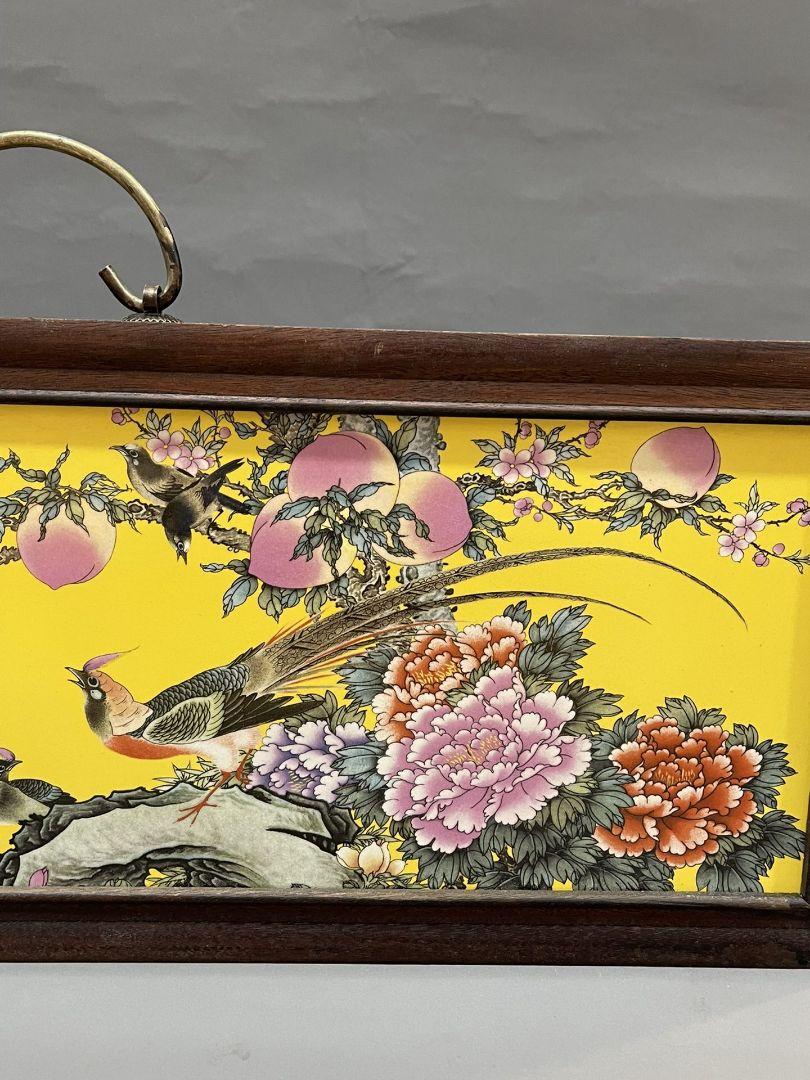 景徳鎮 パステル彩富貴長寿 陶板画 応接間 玄関 茶室 書斎 装飾品 工芸品置物 景徳鎮 パステル彩富貴長寿 陶板画 応接間 玄関 茶室 書斎 装飾