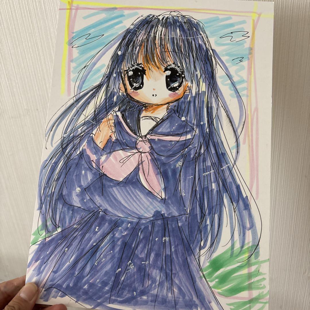 新作。訳あり手描きイラスト。少女漫画風の女の子