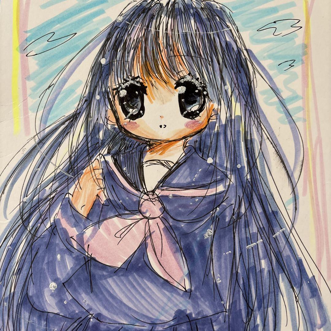 新作。訳あり手描きイラスト。少女漫画風の女の子